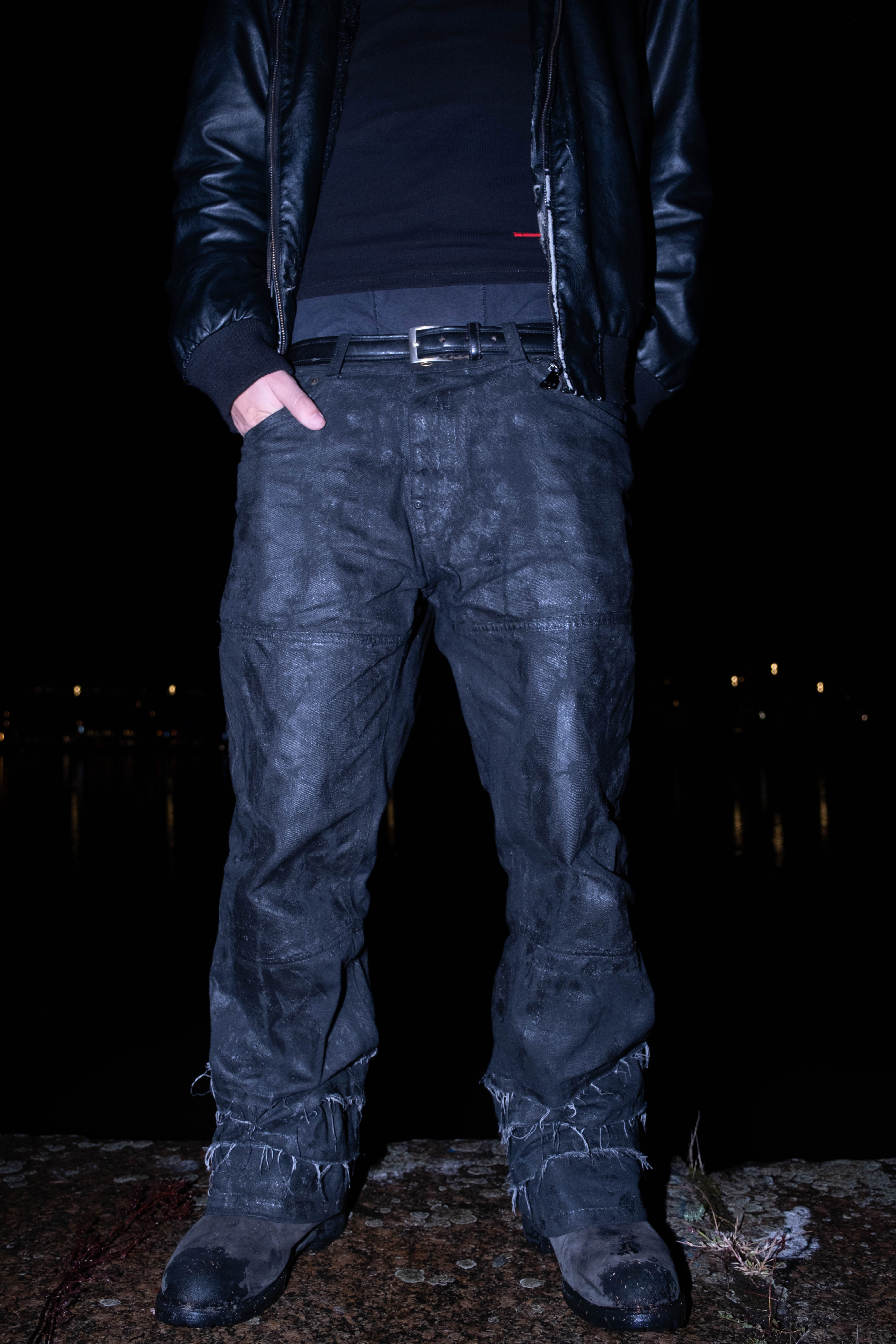 Waxed and ripped jeans, shot by 427shaa